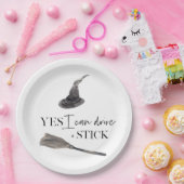 Yes I Can Drive A Stick Fun Happy Halloween Pappteller (Party)