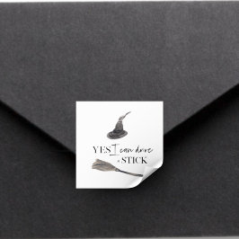 Yes I Can Drive A Stick Fun Happy Halloween Quadratischer Aufkleber