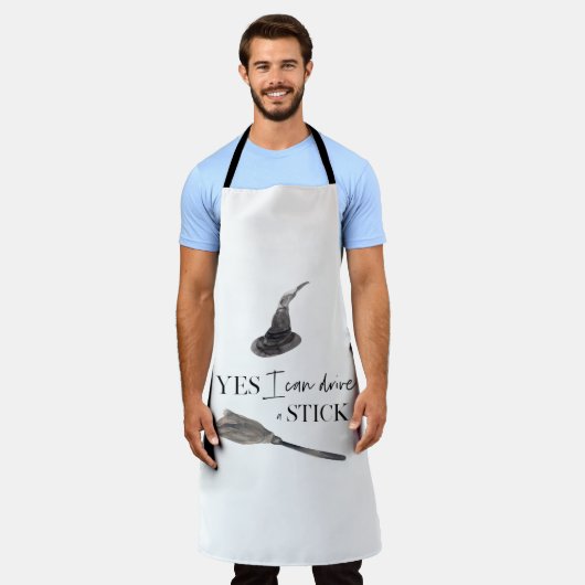 Yes I Can Drive A Stick Fun Happy Halloween Schürze (Getragen)