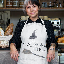 Yes I Can Drive A Stick Fun Happy Halloween Schürze
