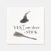 Yes I Can Drive A Stick Fun Happy Halloween Serviette (Vorderseite)