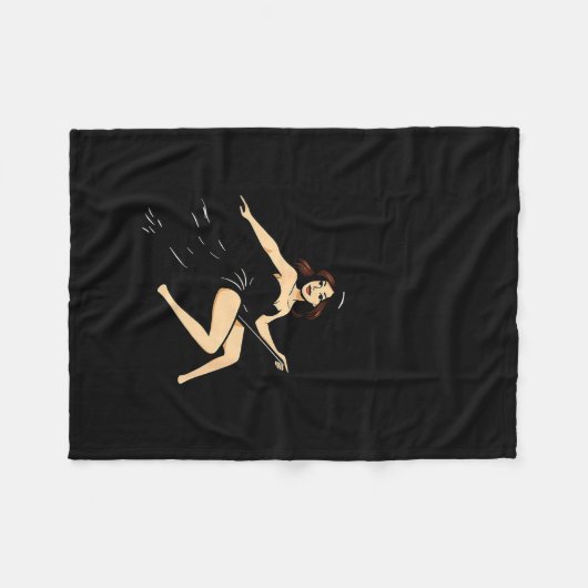 Yes I Can Drive A Stick Funny Halloween Soky Witch Fleecedecke (Vorderseite (Horizontal))