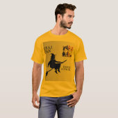 Yes, I Can Drive a Stick – Funny Witch & Cute Cats T-Shirt (Vorne ganz)