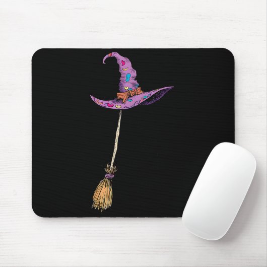 Yes I Can Drive A Stick Soky Witch Funny Halloween Mousepad (Mit Mouse)