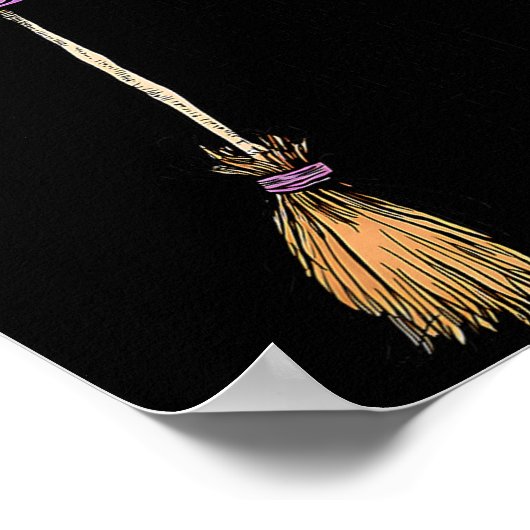 Yes I Can Drive A Stick Soky Witch Funny Halloween Poster (Ecke)