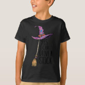 Yes I Can Drive A Stick Soky Witch Funny Halloween T-Shirt (Vorderseite)