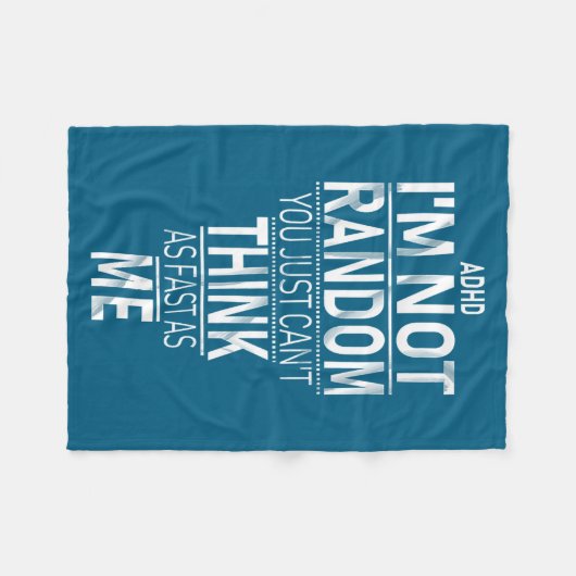 Yes I Have Adhd I'm Not Random Funny Quotes_adhd A Fleecedecke (Vorderseite (Horizontal))