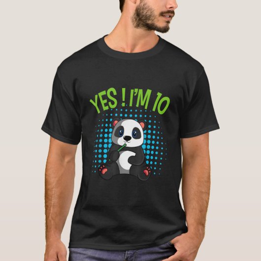 Yes I'M 10 Panda Theme Bday Py Celebration T-Shirt (Vorderseite)