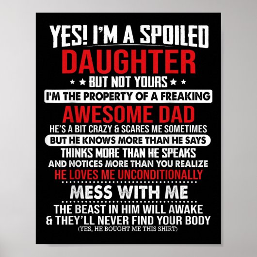 Yes I'm A Siled Daughter But Not Yours Of A Freaki Poster (Vorne)