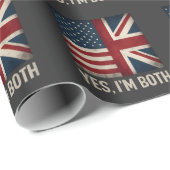 Yes I'm Both American British Flags Pride Geschenkpapier (Rolleneckpunkt)
