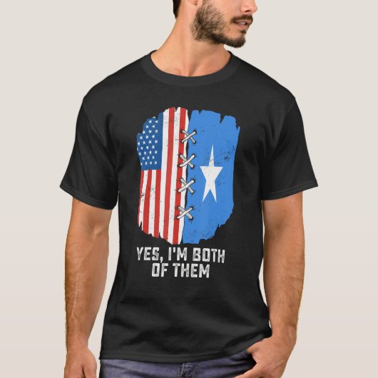 Yes, I'm Both Of Them Half American Half Somalis H T-Shirt (Vorderseite)