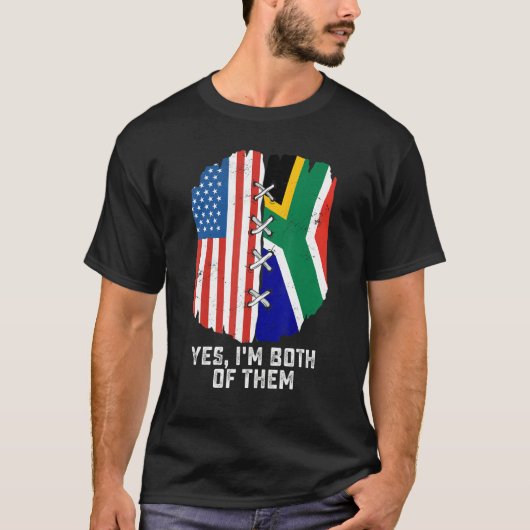 Yes, I'm Both Of Them Half American Half South Afr T-Shirt (Vorderseite)