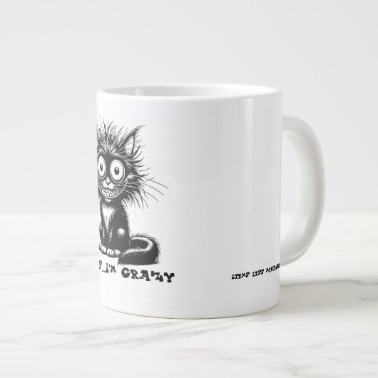 Yes....I'm crazy Jumbo-Tasse (Vorderseite Rechts)