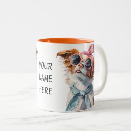 Yes, I'm Sassy – Whimsical Dog Face Zweifarbige Tasse (VorderseiteRechts)