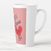 "Yes, Jesus Loves Me" Pink Large Latte Mug Milchtasse (Rechts)