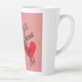 "Yes, Jesus Loves Me" Pink Large Latte Mug  Milchtasse
