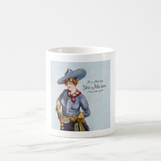 Yes Ma'am Vintag Texas Cowgirl Art Tasse (Mittel)