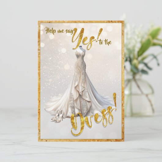 Yes to the Dress Invitation Einladung (Stehend Vorderseite)
