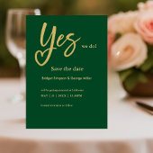 Yes We Do smald green Gold Save the Date