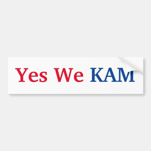 Yes We Kam - Elect Kamala Harris Autoaufkleber (Vorne)