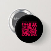 Yeshua Christlich Fall Season Bible Verse Groovy B Button (Vorne & Hinten)