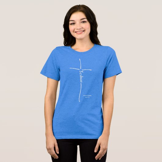 Yeshua Cross messianischer Glaube Hebräische Tora Tri-Blend Shirt (Vorderseite voll)