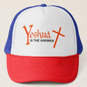 Yeshua ist der Answer Messianic Cross Hat Truckerkappe