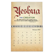 YESHUA Jesus hebräischer jüdischer christlicher Kalender (Feb 2027)