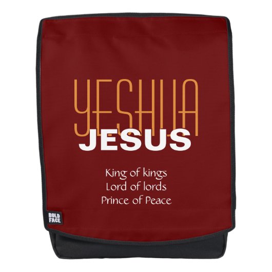 YESHUA JESUS König Könige Personalisiert RED Rucksack (Vorderseite)