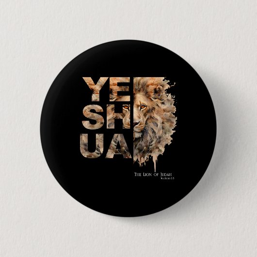 Yeshua, Löwe von Juda, Jesus, Gott, Bibelvers, Off Button (Vorderseite)