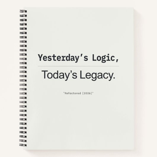 Yesterday's Logic Today's Legacy Developer Quote Notizblock (Vorderseite)