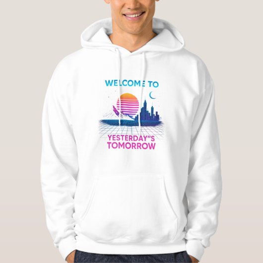 Yesterday's Tomorrow - Retro-Synthwave-Design Hoodie (Vorderseite)