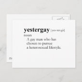 Yestergay (Begriffsbestimmung) Postkarte (Vorne/Hinten)