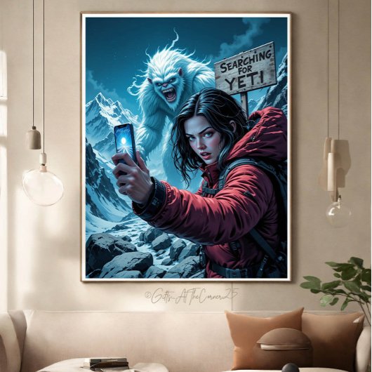 Yeti Bigfoot Sasquatch Selfie Leinwanddruck