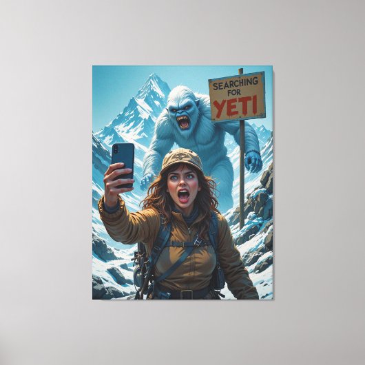 Yeti Bigfoot Sasquatch Selfie Mount Everest Leinwanddruck (Vorderseite)