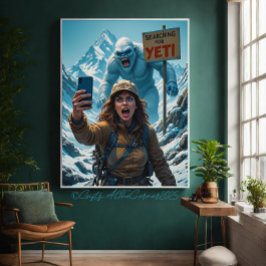 Yeti Bigfoot Sasquatch Selfie Mount Everest Leinwanddruck