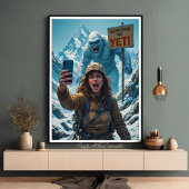 Yeti Bigfoot Sasquatch Selfie Mount Everest Leinwanddruck