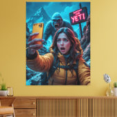 Yeti Bigfoot Sasquatch Selfie Mount Everest Neon Leinwanddruck (Insitu (Wohnzimmer))