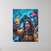 Yeti Bigfoot Sasquatch Selfie Mount Everest Neon Leinwanddruck (Vorderseite)