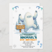 Yeti Birthday party Invitation Einladung (Vorne/Hinten)