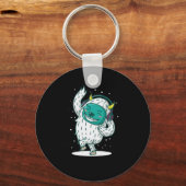 Yeti Eismonster im Winter Musik und tanzt Schlüsselanhänger (Vorderseite)