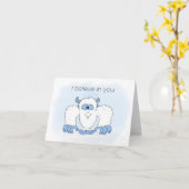 Yeti-Ermutigungskarte Karte (Gelbe Blume)