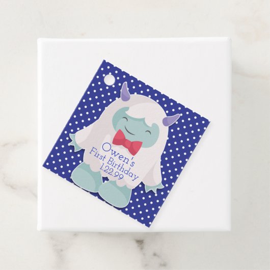 Yeti feiert Jungen abscheulichen Schneemann Geburt Geschenkanhänger (Beispiel)