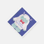 Yeti feiert Jungen abscheulichen Schneemann Geburt Serviette (Ecke)