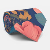 Yeti Floral Personalisiertes Muster Krawatte (Gerollt)