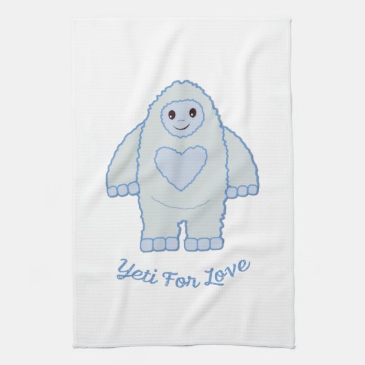 Yeti für Liebe Geschirrtuch (Vertikal)