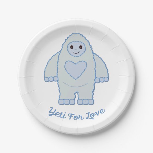 Yeti für Liebe Pappteller (Vorderseite)