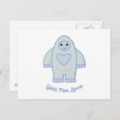 Yeti für Liebe Postkarte (Vorne/Hinten)