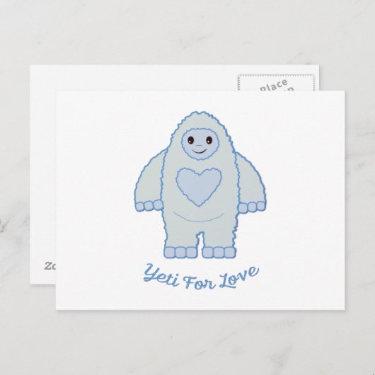 Yeti für Liebe Postkarte (Vorne/Hinten)