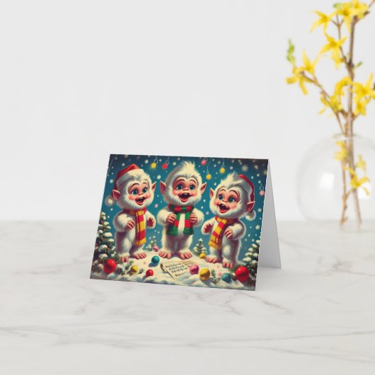 Yeti Holiday Fun Karte (Gelbe Blume)